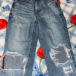 American Eagle Outfitters Light Blue Distressed Boyfriend Jeans